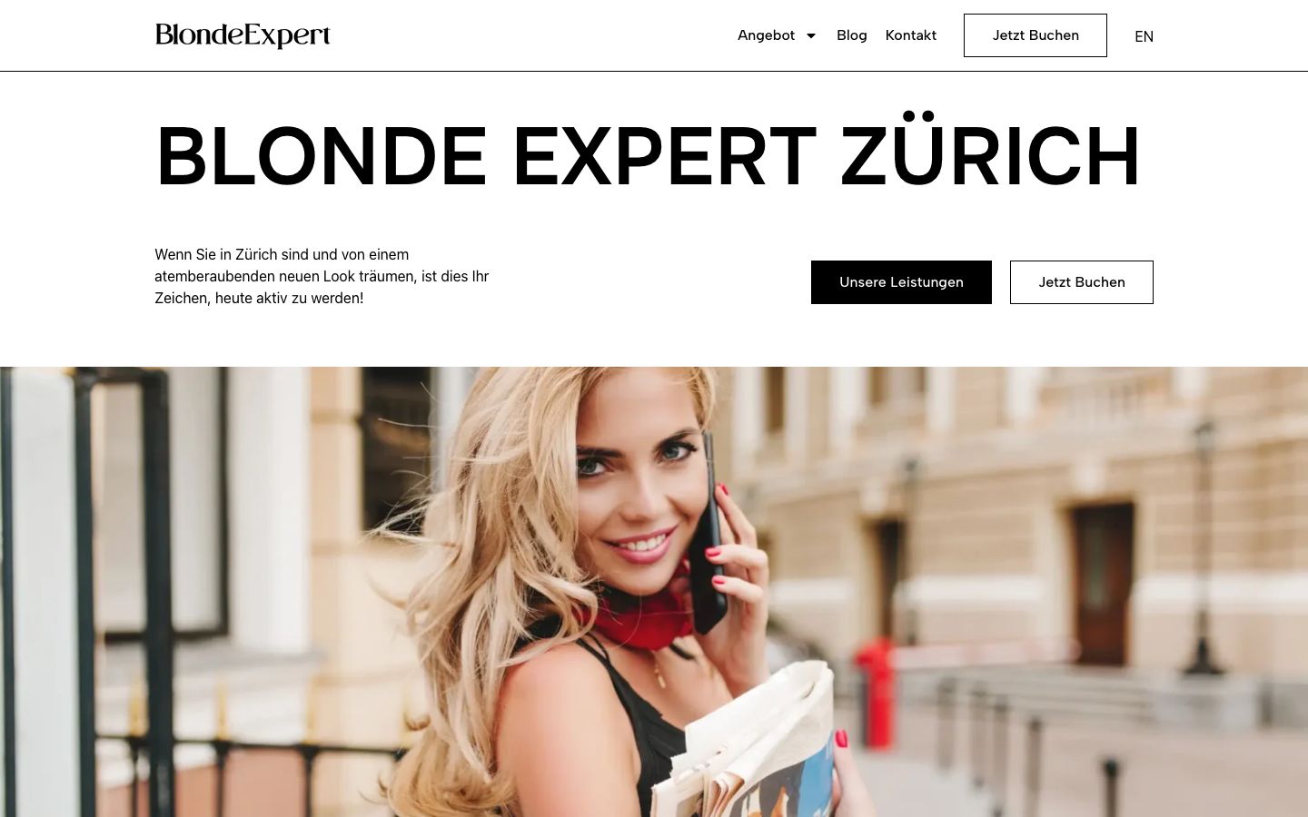 Blonde Expert – početna strana na nemačkom